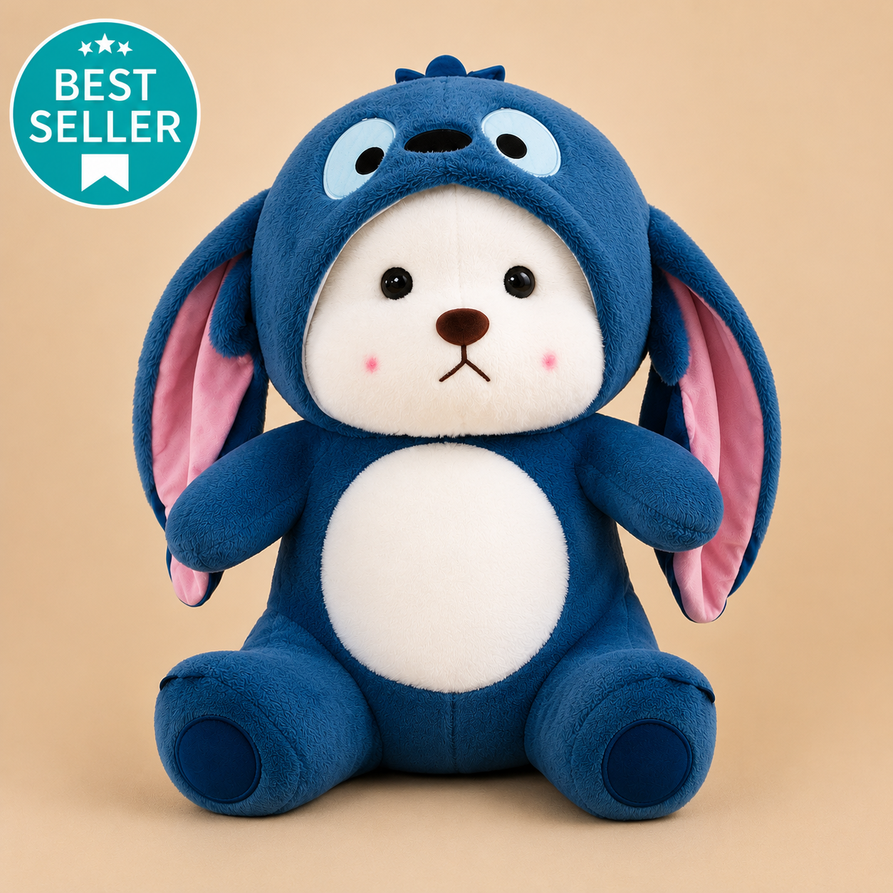 Cute Blue Bunny Bear Plushie – 35cm | Ultra Soft Huggable Companion 🩵