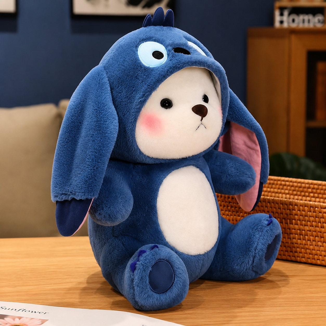 Cute Blue Bunny Bear Plushie – 35cm | Ultra Soft Huggable Companion 🩵