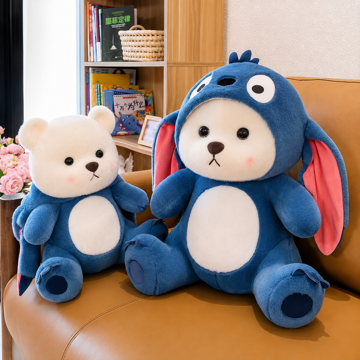 Cute Blue Bunny Bear Plushie – 35cm | Ultra Soft Huggable Companion 🩵